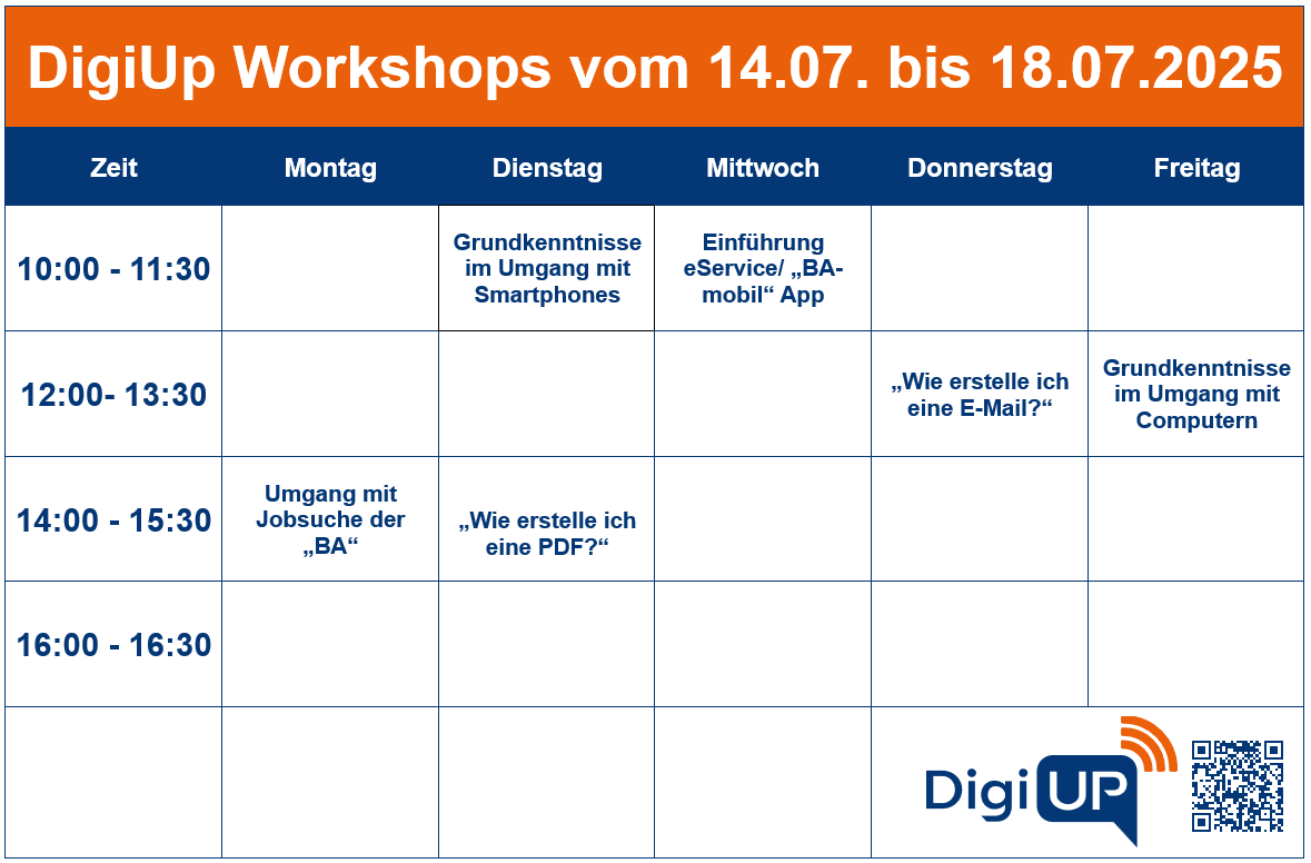 Workshopplan KW 26 Workshopplan KW 29