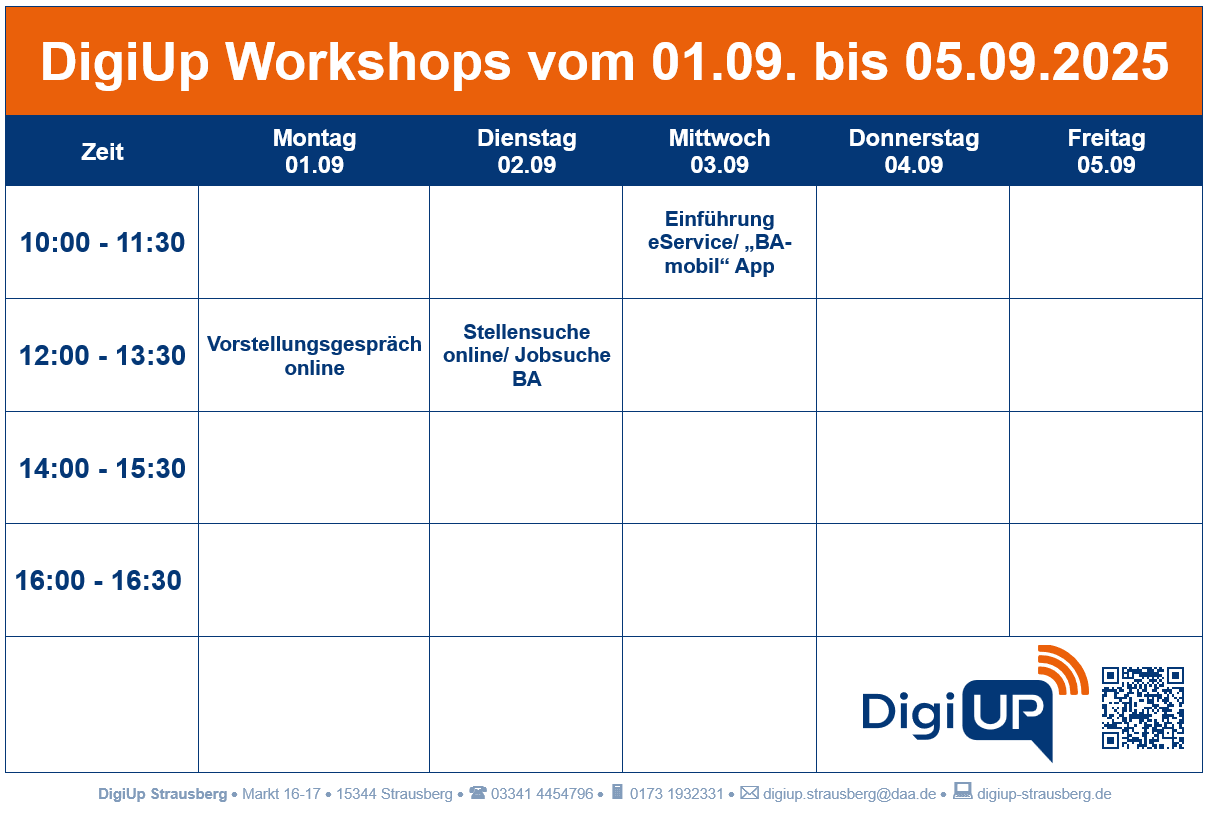 Workshopplan KW 26 Workshopplan KW 36